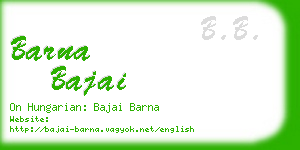 barna bajai business card